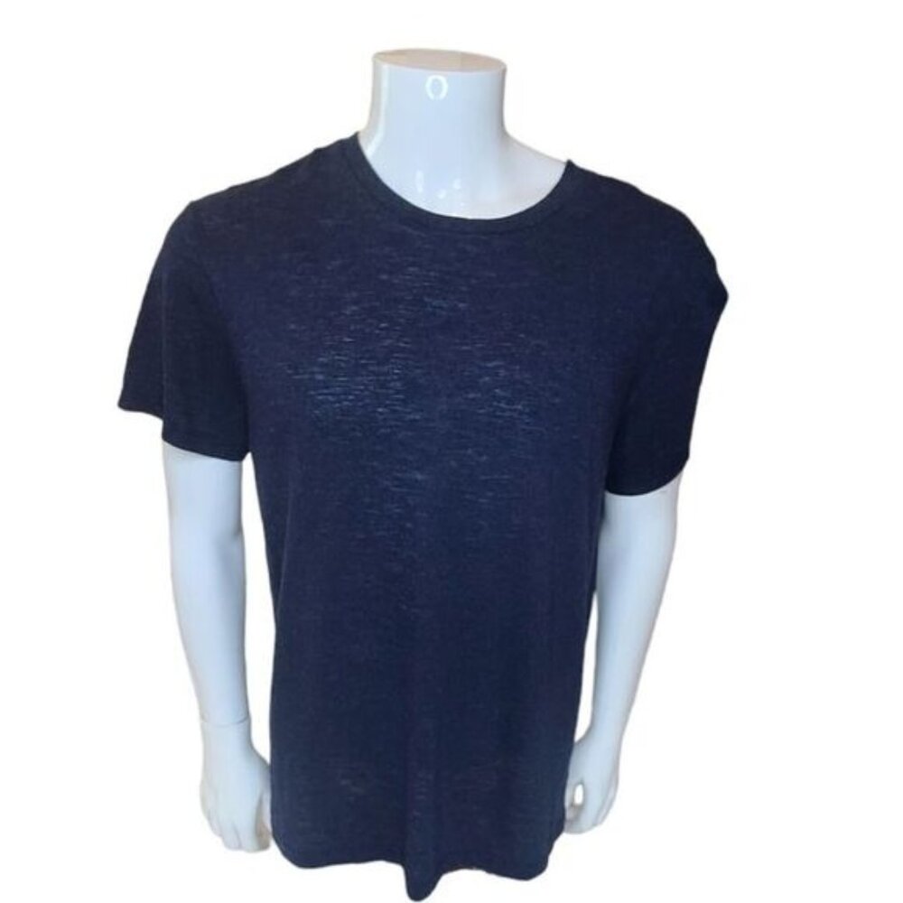 Monrow men's crew neck relaxed fit short sleeve t-shirt dark blue large